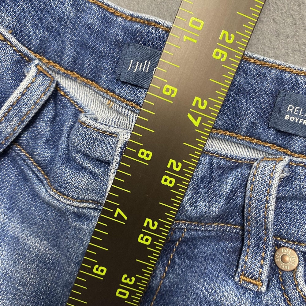 J. Jill Jeans Womens 6 Petite Blue Relaxed Boyfriend Denim Stretch Medium Wash - Picture 14 of 15